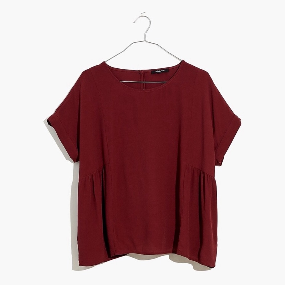 NWT! Madewell Cuffed Sleeve Shirred Top Sz XXS